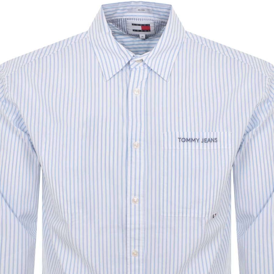 Tommy Jeans Classic Long Sleeve Shirt Blue Mainline Menswear Canada